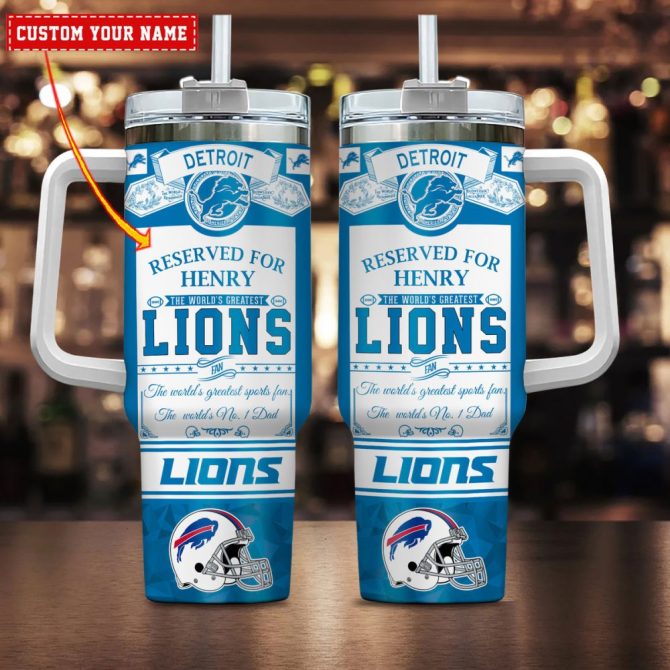 Detroit Lions Nfl Father #8217;S Day Custom Stanley Quencher 40Oz Stainless Steel