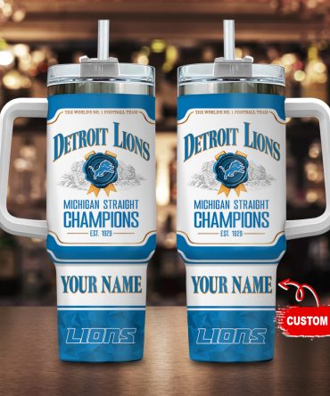 Detroit Lions Nfl Jim Beam Custom Stanley Quencher 40Oz Stainless Steel Tumbler With Handle