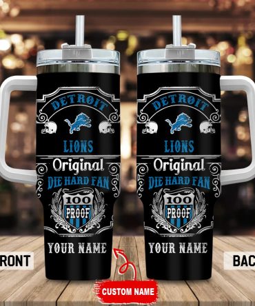Detroit Lions Nfl Original Diehard Fan Custom Stanley Quencher 40Oz Stainless Steel Tumbler With Handle