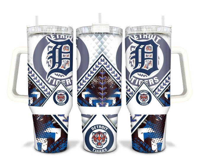 Detroit Tigers Mlb Custom Stanley Quencher 40Oz Stainless Steel