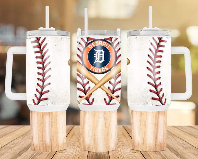 Detroit Tigers Mlb Custom Stanley Quencher 40Oz Stainless Steel