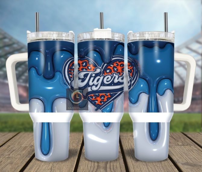 Detroit Tigers Mlb Custom Stanley Quencher 40Oz Stainless Steel Tumbler With Handle