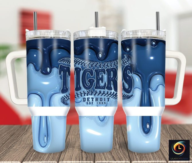 Detroit Tigers Mlb Custom Stanley Quencher 40Oz Stainless Steel Tumbler With Handle