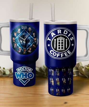 Doctor Who Custom Stanley Quencher 40Oz Stainless Steel Tumbler With Handle