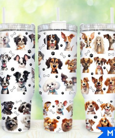 Dogs Custom Stanley Quencher 40Oz Stainless Steel Tumbler With Handle