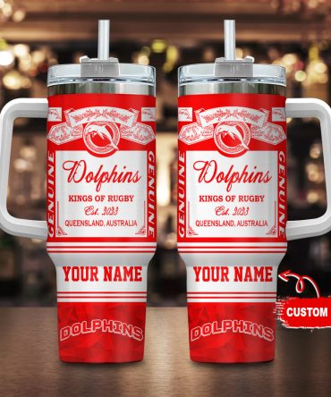 Dolphins Kings Of Rugby Nrl Custom Stanley Quencher 40Oz Stainless Steel Tumbler With Handle