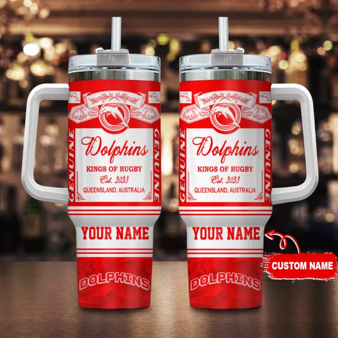 Dolphins Kings Of Rugby Nrl Custom Stanley Quencher 40Oz Stainless Steel Tumbler With Handle