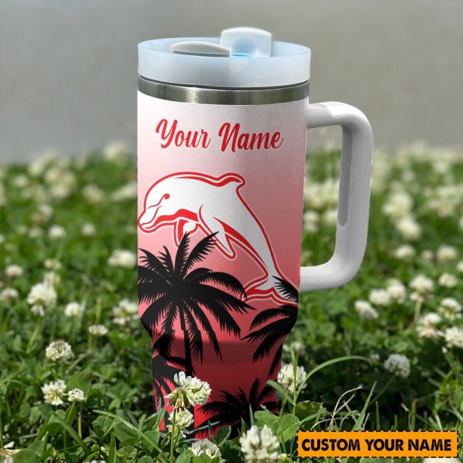 Dolphins Nrl Custom Stanley Quencher 40Oz Stainless Steel Tumbler With Handle - Image 4