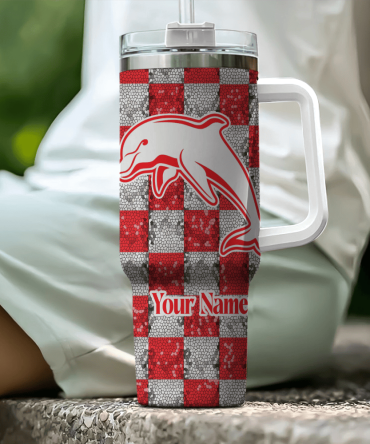 Dolphins Nrl Custom Stanley Quencher 40Oz Stainless Steel Tumbler With Handle