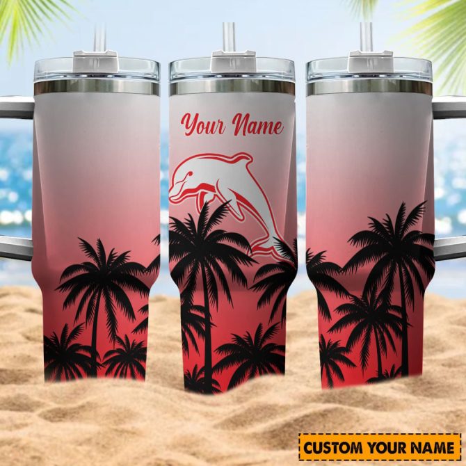 Dolphins Nrl Custom Stanley Quencher 40Oz Stainless Steel Tumbler With Handle - Image 2