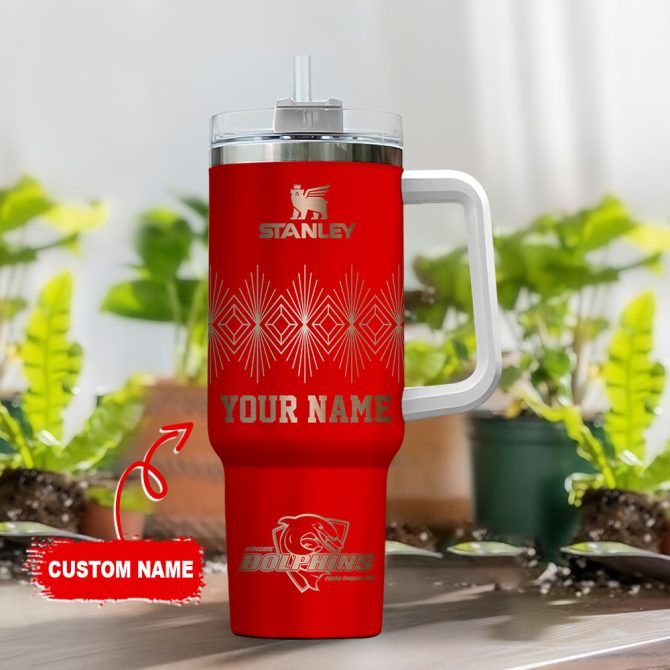 Dolphins Nrl Custom Stanley Quencher 40Oz Stainless Steel Tumbler With Handle - Image 2