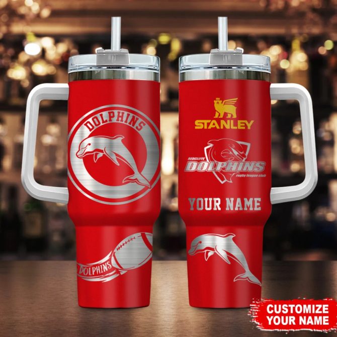 Dolphins Nrl Custom Stanley Quencher 40Oz Stainless Steel Tumbler With Handle