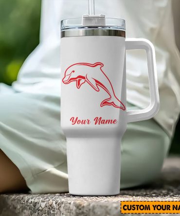 Dolphins Nrl Custom Stanley Quencher 40Oz Stainless Steel Tumbler With Handle