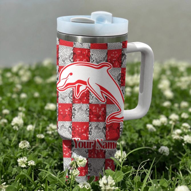 Dolphins Nrl Custom Stanley Quencher 40Oz Stainless Steel Tumbler With Handle - Image 2