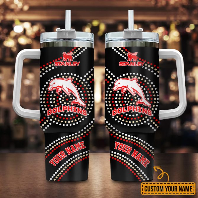 Dolphins Nrl Custom Stanley Quencher 40Oz Stainless Steel Tumbler With Handle