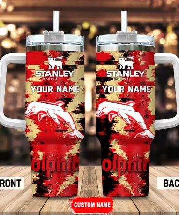 Dolphins Nrl Custom Stanley Quencher 40Oz Stainless Steel Tumbler With Handle