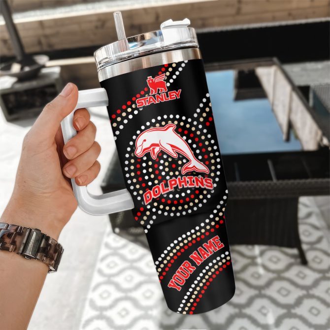 Dolphins Nrl Custom Stanley Quencher 40Oz Stainless Steel Tumbler With Handle - Image 3