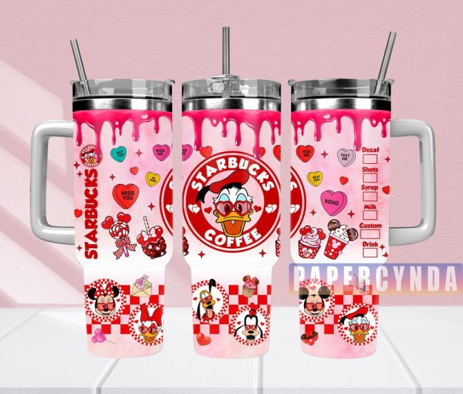 Donald Duck Custom Stanley Quencher 40Oz Stainless Steel Tumbler With Handle