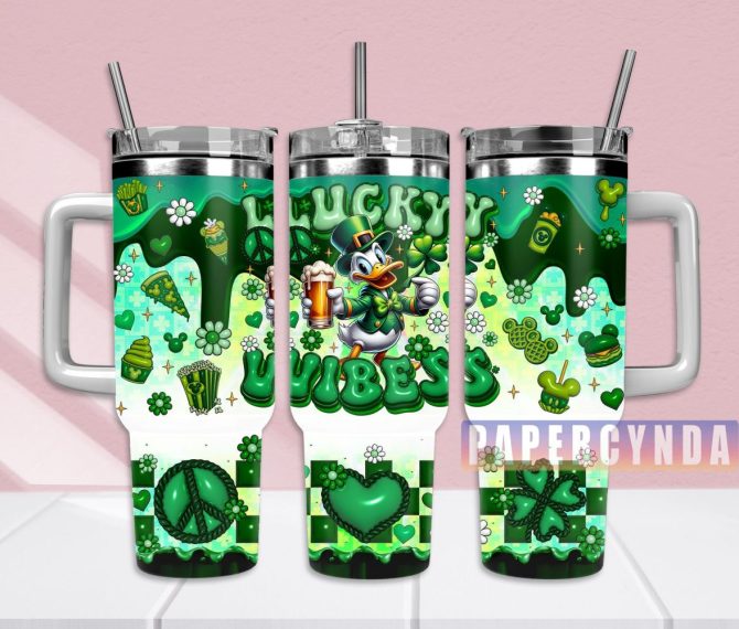 Donald Duck Custom Stanley Quencher 40Oz Stainless Steel Tumbler With Handle