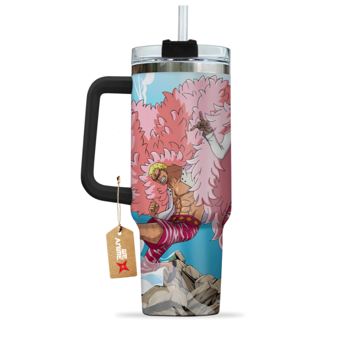 Donquixote Doflamingo One Piece Anime Custom Stanley Quencher 40Oz Stainless Steel Tumbler With Handle - Image 4