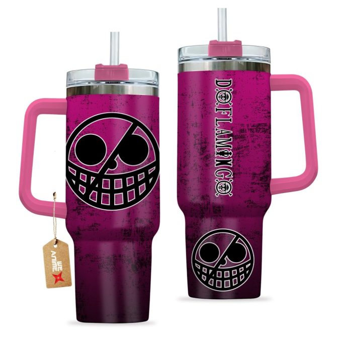 Donquixote Doflamingo One Piece Anime Custom Stanley Quencher 40Oz Stainless Steel Tumbler With Handle - Image 2