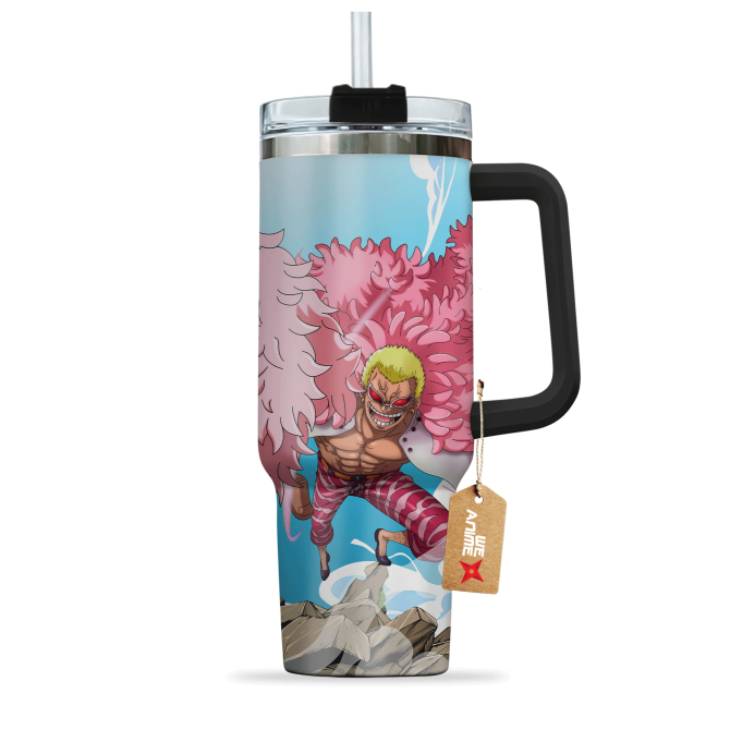 Donquixote Doflamingo One Piece Anime Custom Stanley Quencher 40Oz Stainless Steel Tumbler With Handle - Image 3