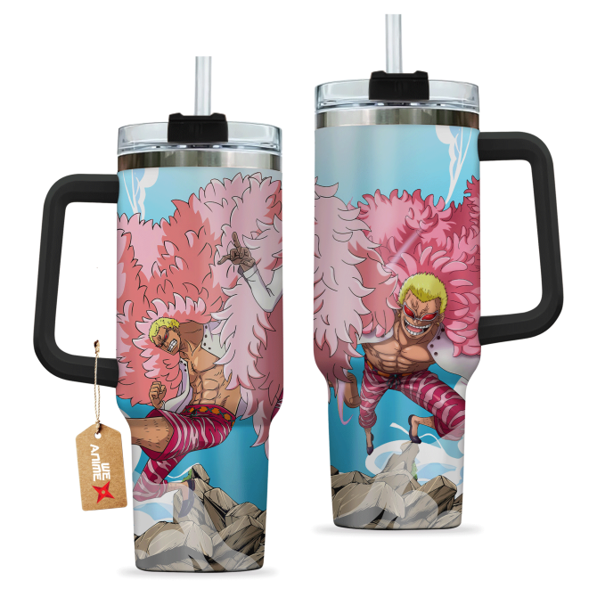 Donquixote Doflamingo One Piece Anime Custom Stanley Quencher 40Oz Stainless Steel Tumbler With Handle - Image 2