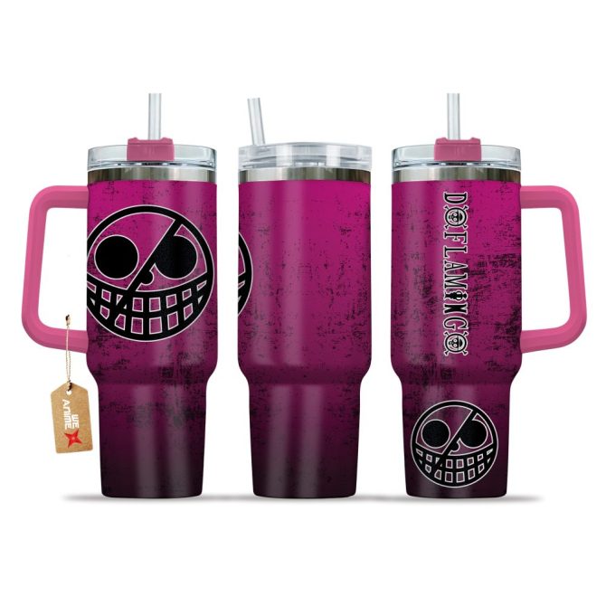 Donquixote Doflamingo One Piece Anime Custom Stanley Quencher 40Oz Stainless Steel Tumbler With Handle