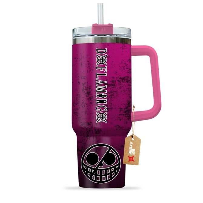 Donquixote Doflamingo One Piece Anime Custom Stanley Quencher 40Oz Stainless Steel Tumbler With Handle - Image 3