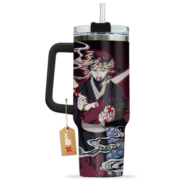 Douma Kimetsu No Yaiba Anime Custom Stanley Quencher 40Oz Stainless Steel Tumbler With Handle - Image 3
