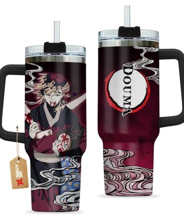 Douma Kimetsu No Yaiba Anime Custom Stanley Quencher 40Oz Stainless Steel Tumbler With Handle