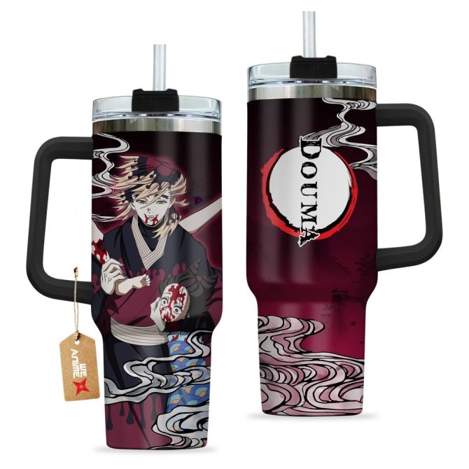 Douma Kimetsu No Yaiba Anime Custom Stanley Quencher 40Oz Stainless Steel Tumbler With Handle