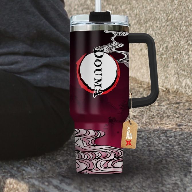 Douma Kimetsu No Yaiba Anime Custom Stanley Quencher 40Oz Stainless Steel Tumbler With Handle - Image 4