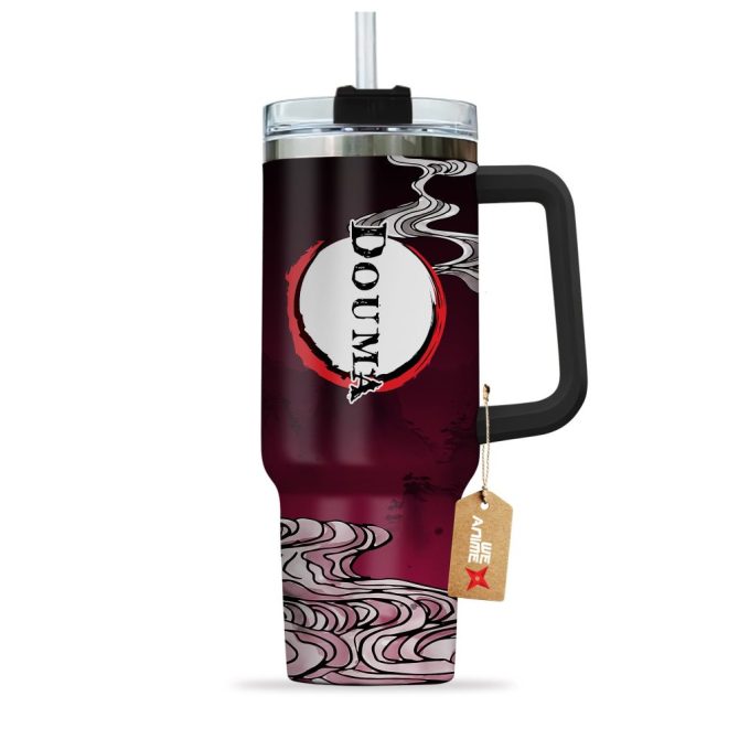 Douma Kimetsu No Yaiba Anime Custom Stanley Quencher 40Oz Stainless Steel Tumbler With Handle - Image 2