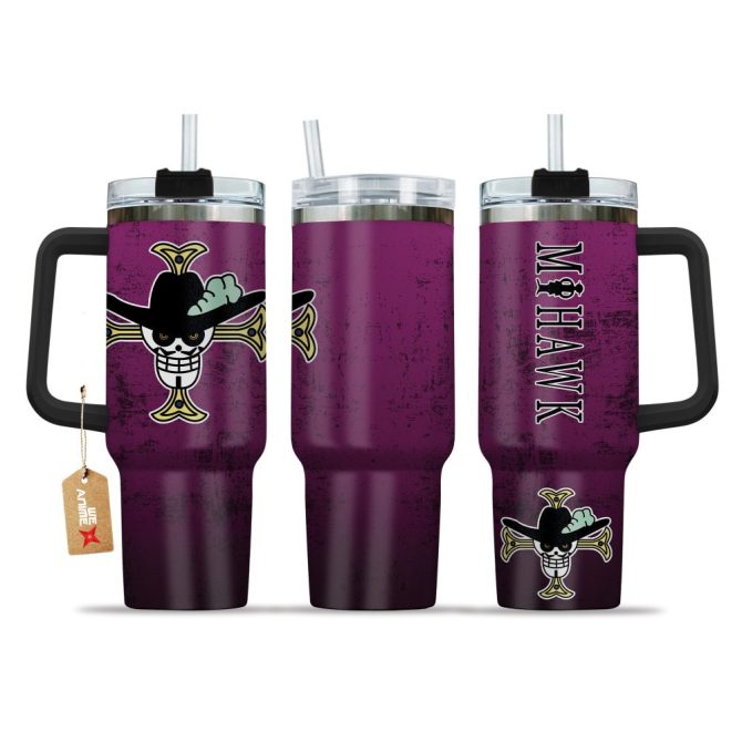 Dracule Mihawk One Piece Anime Custom Stanley Quencher 40Oz Stainless Steel Tumbler With Handle
