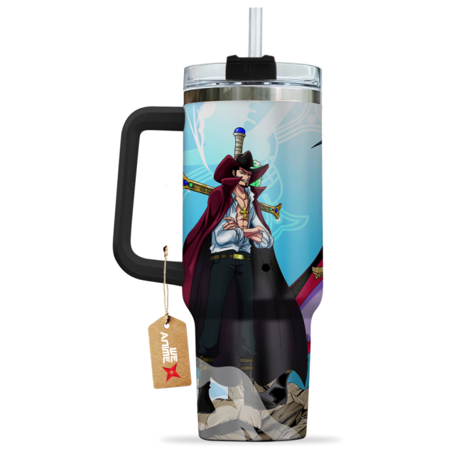 Dracule Mihawk One Piece Anime Custom Stanley Quencher 40Oz Stainless Steel Tumbler With Handle - Image 4