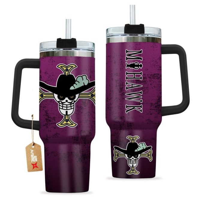 Dracule Mihawk One Piece Anime Custom Stanley Quencher 40Oz Stainless Steel Tumbler With Handle - Image 2