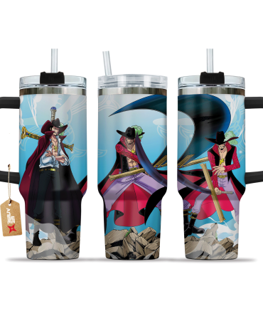 Dracule Mihawk One Piece Anime Custom Stanley Quencher 40Oz Stainless Steel Tumbler With Handle
