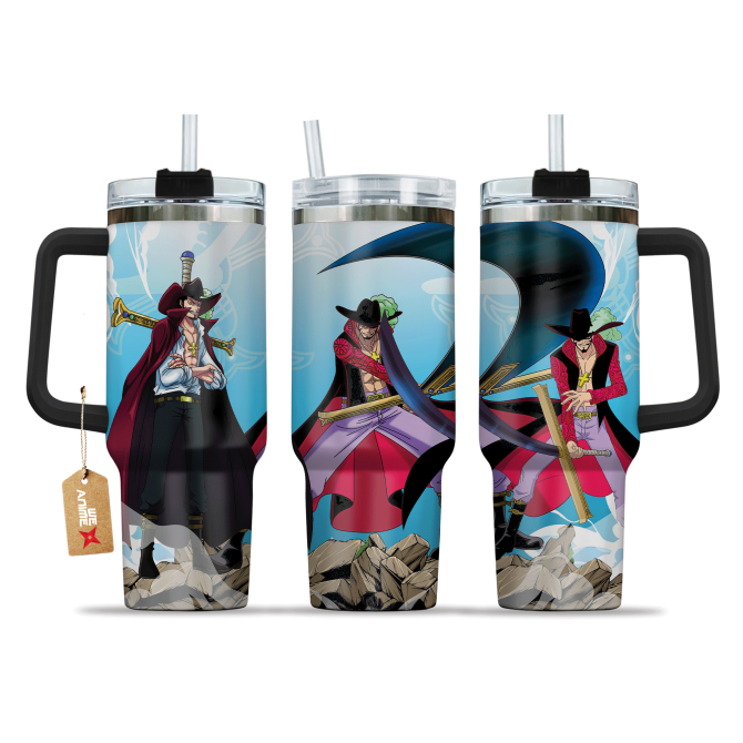 Dracule Mihawk One Piece Anime Custom Stanley Quencher 40Oz Stainless Steel Tumbler With Handle