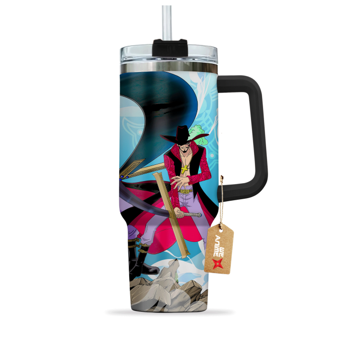 Dracule Mihawk One Piece Anime Custom Stanley Quencher 40Oz Stainless Steel Tumbler With Handle - Image 3