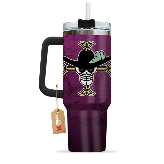 Dracule Mihawk One Piece Anime Custom Stanley Quencher 40Oz Stainless Steel Tumbler With Handle - Image 4