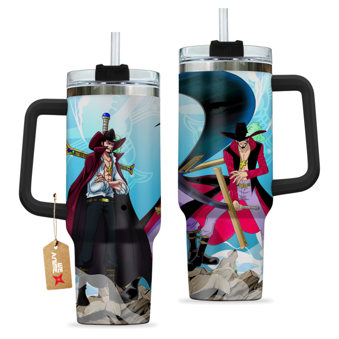 Dracule Mihawk One Piece Anime Custom Stanley Quencher 40Oz Stainless Steel Tumbler With Handle - Image 2