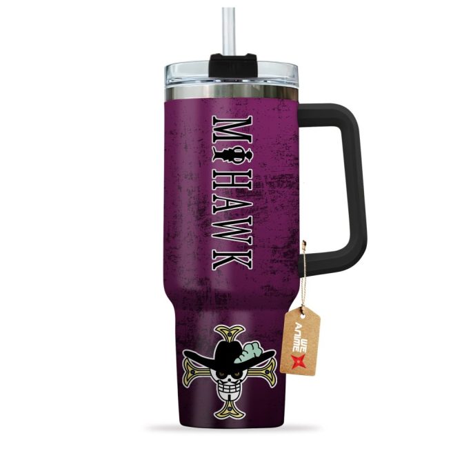 Dracule Mihawk One Piece Anime Custom Stanley Quencher 40Oz Stainless Steel Tumbler With Handle - Image 3