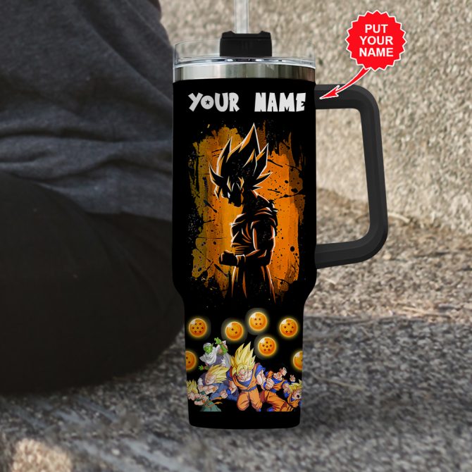Dragon Ball Manga Anime Custom Stanley Quencher 40Oz Stainless Steel Tumbler With Handle - Image 3