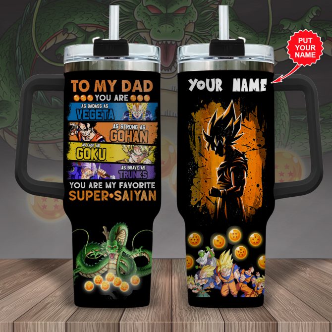 Dragon Ball Manga Anime Custom Stanley Quencher 40Oz Stainless Steel Tumbler With Handle