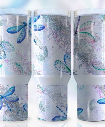 Dragonfly Custom Stanley Quencher 40Oz Stainless Steel Tumbler With Handle