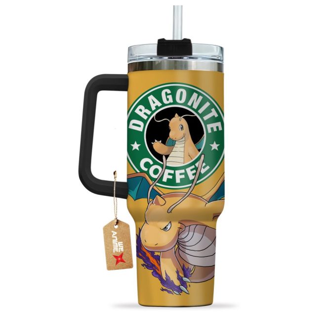Dragonite Coffee Pokemon Anime Custom Stanley Quencher 40Oz Stainless Steel Tumbler With Handle - Image 4