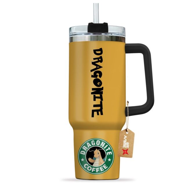 Dragonite Coffee Pokemon Anime Custom Stanley Quencher 40Oz Stainless Steel Tumbler With Handle - Image 3