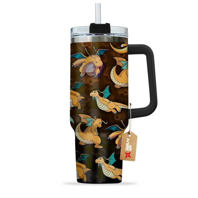 Dragonite Pokemon Anime Custom Stanley Quencher 40Oz Stainless Steel Tumbler With Handle - Image 3