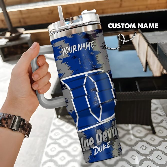 Duke Blue Devils Ncaa Custom Stanley Quencher 40Oz Stainless Steel Tumbler With Handle